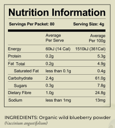 Organic Wild Blueberry Powder 320G