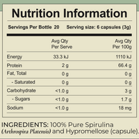 Australian Spirulina Capsules 500mg