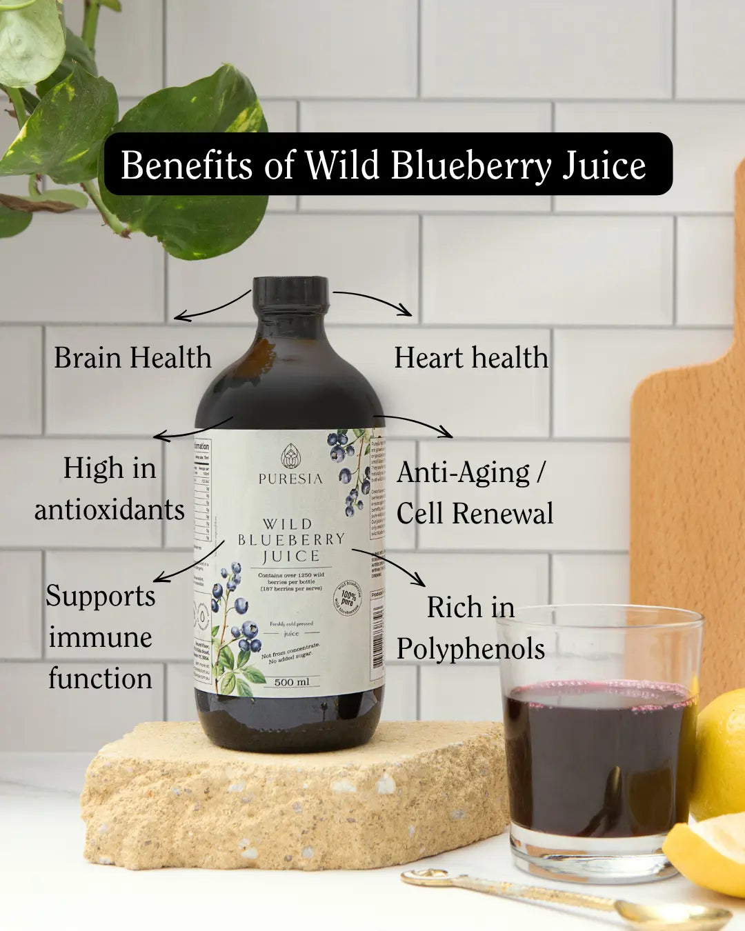 500ml Wild Blueberry Juice Puresia